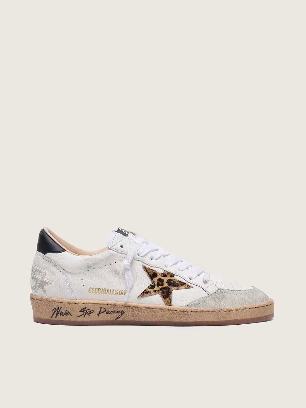 Ball Star with leopard print pony skin star and black heel tab